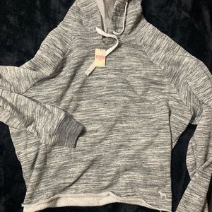 VS pink cropped grey hoodie